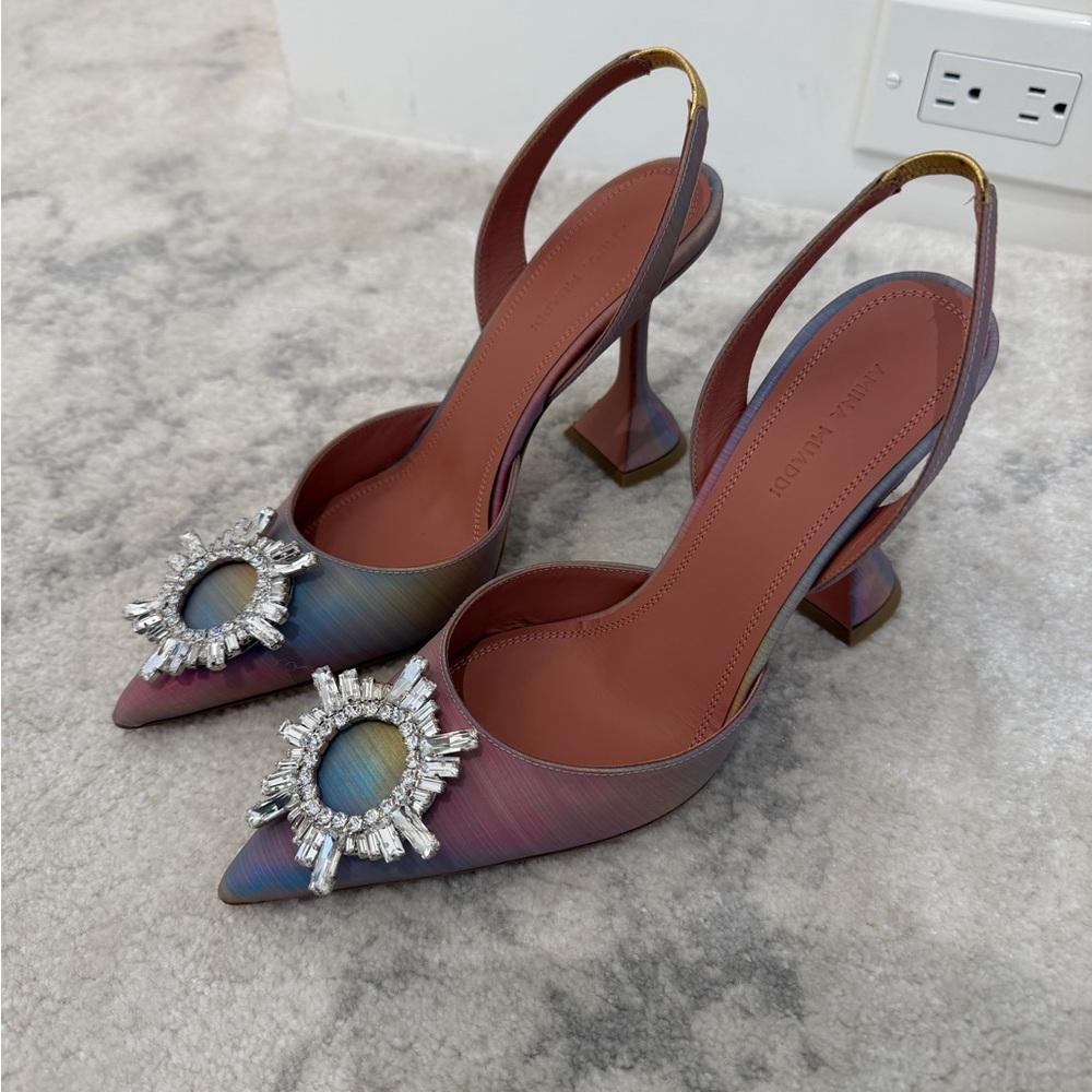 Elegant Multicolor Heels with Crystal Embellishment